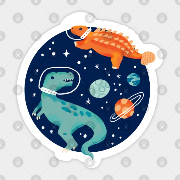 Painted Space Dinosaurs Sticker by latheandquill